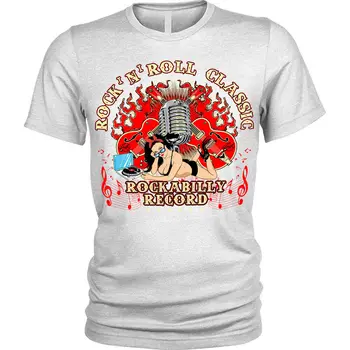 Vyriški Rockabilly T-Shirt | S Plus Size | rock n roll pinup įrašyti